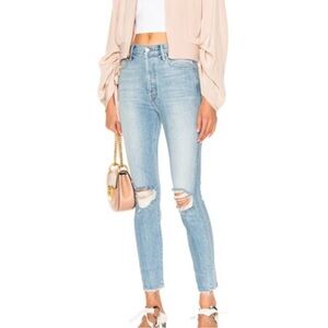 MOTHER Denim x Miranda Kerr Easy Does It Jeans High Rise Light Wash Wash Size 24